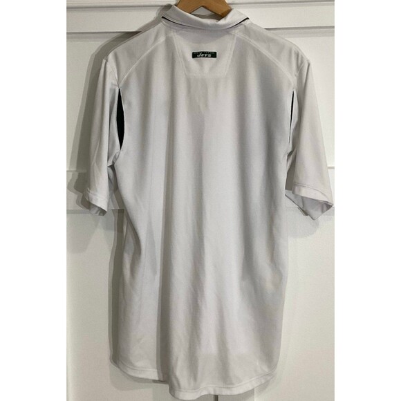 NFL Polo Shirt Men's Size M White Green NY Jets 100% Polyester Team Apparel - Picture 5 of 11